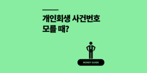 개인회생 사건번호 모를 때? 최신 조회부터 나오는 기간 정리