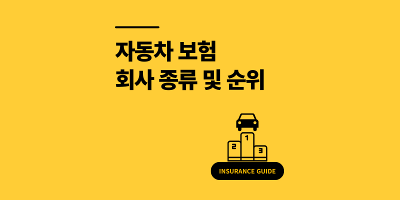 자동차 보험 회사 종류 및 순위 2025