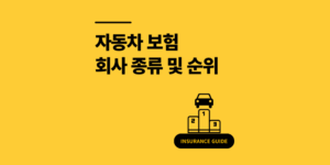 자동차 보험 회사 종류 및 순위 2025
