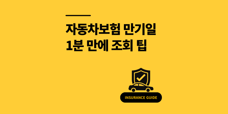 자동차보험 만기일 조회 및 알림 받는 방법 1분 꿀팁