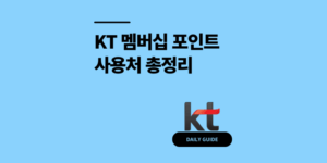 KT 멤버십 포인트 15만까지 야무지게 쓰는 사용처 총정리