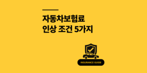 자동차보험 인상 조건 5가지 할증 기준 조회