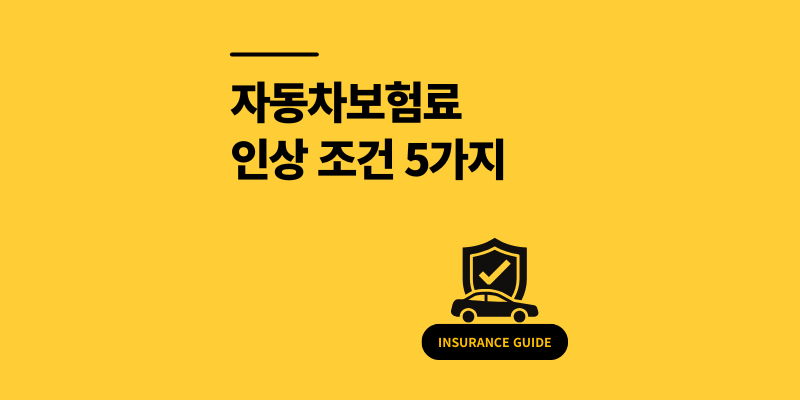 자동차보험 인상 조건 5가지 할증 기준 조회