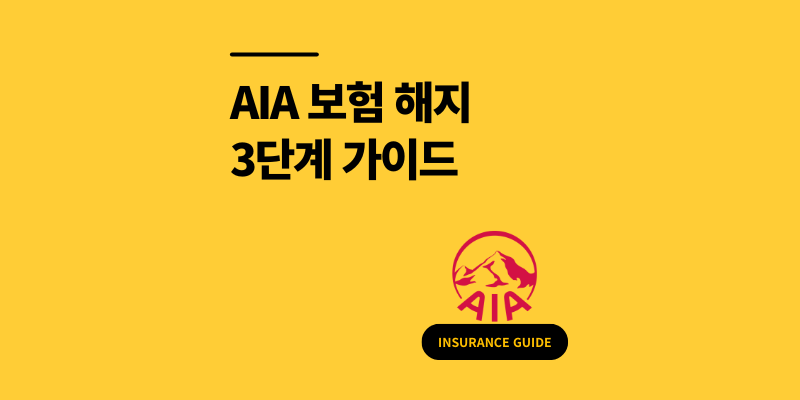 AIA 보험 해지 방법 3단계 서류 및 주의사항 총정리