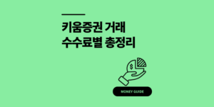 키움증권 거래 수수료 0.015%? 세금 선물 옵션 정리