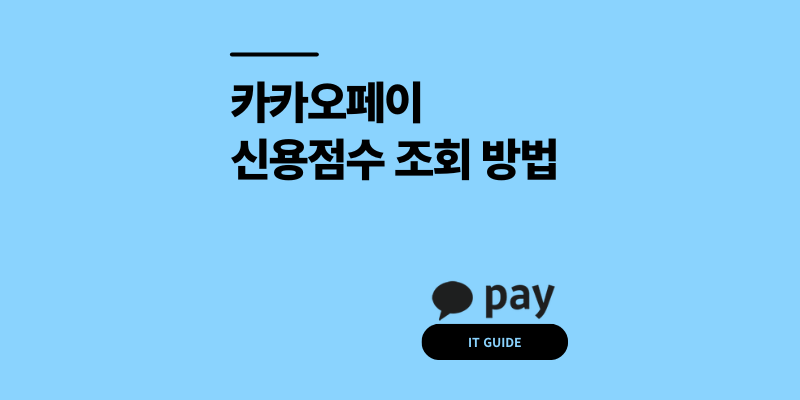 카카오페이 신용점수 조회 100% 무료 방법