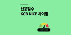 신용점수 KCB NICE 차이점 알려주세요 딱 2가지