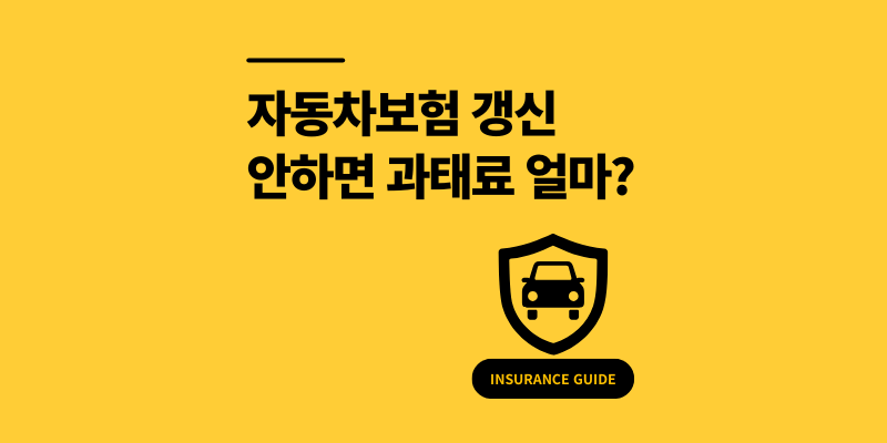 자동차보험 갱신 안하면 과태료 90만원? 피하는 법