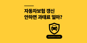 자동차보험 갱신 안하면 과태료 90만원? 피하는 법